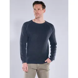 engbers Herren Pullover Rundhals Blau regular uni Rundhals - M