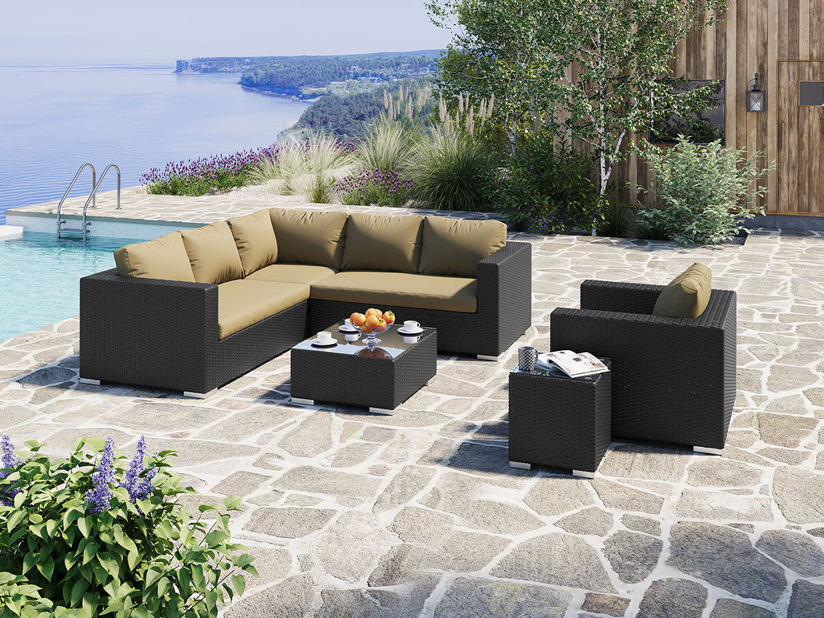 Moonlight Living Loungesæt I Sort Polyrattan
