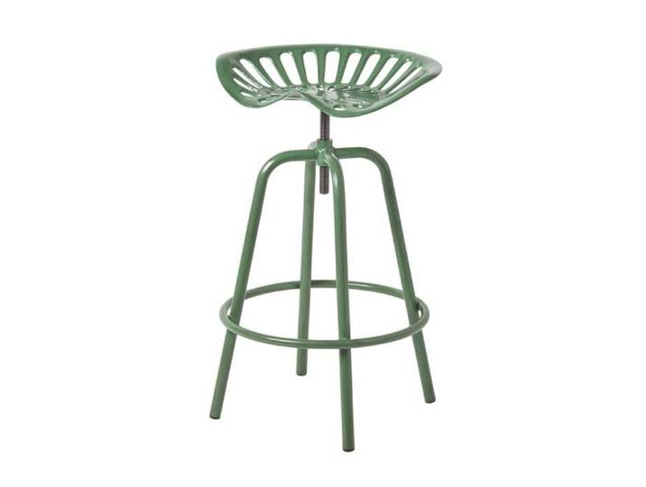 Tabouret vintage - HOMESCAPES - Siège de tracteur pivotant - Vert - Intérieur
