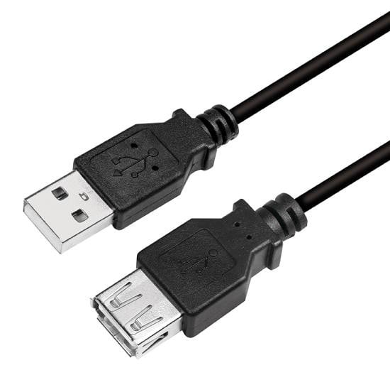LogiLink CU0011B USB 2.0 verlengkabel, zwart, 3,0 meter