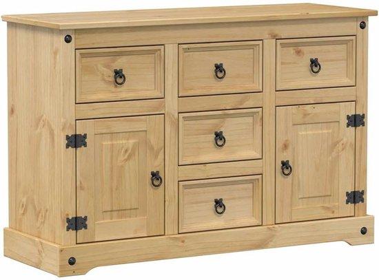 Famanu Dressoir Aufbewahrungsschrank 115x40x76 cm aus massivem Kiefernholz - Natur