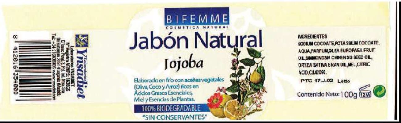 Bifemme Jabón Natural de Jojoba 100 g