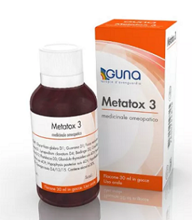 GUNA SpA Metatox 3 Gocce 30ml - Medicinale Omeopatico Senza Indicazioni Terapeutiche Approvate - Integratore Naturale