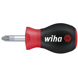 Wiha Schraubendreher SoftFinish Pozidriv mit kurzer Rundklinge, Stubby - 26972