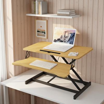 Aura 32 Inch Desk Converter, Height Adjustable Sit to Stand Riser, Dual Monitor and Laptop Workstation with Wide Keyboard Tray