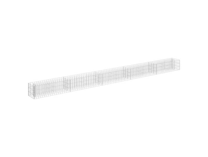 vidaXL Hochbeet, Gabionen 450/30/30 cm, aus Verzinkter Stahl, Silber, Silberfarben, Metall, 30x30x450 cm, Gartenzubehör, Hochbeete