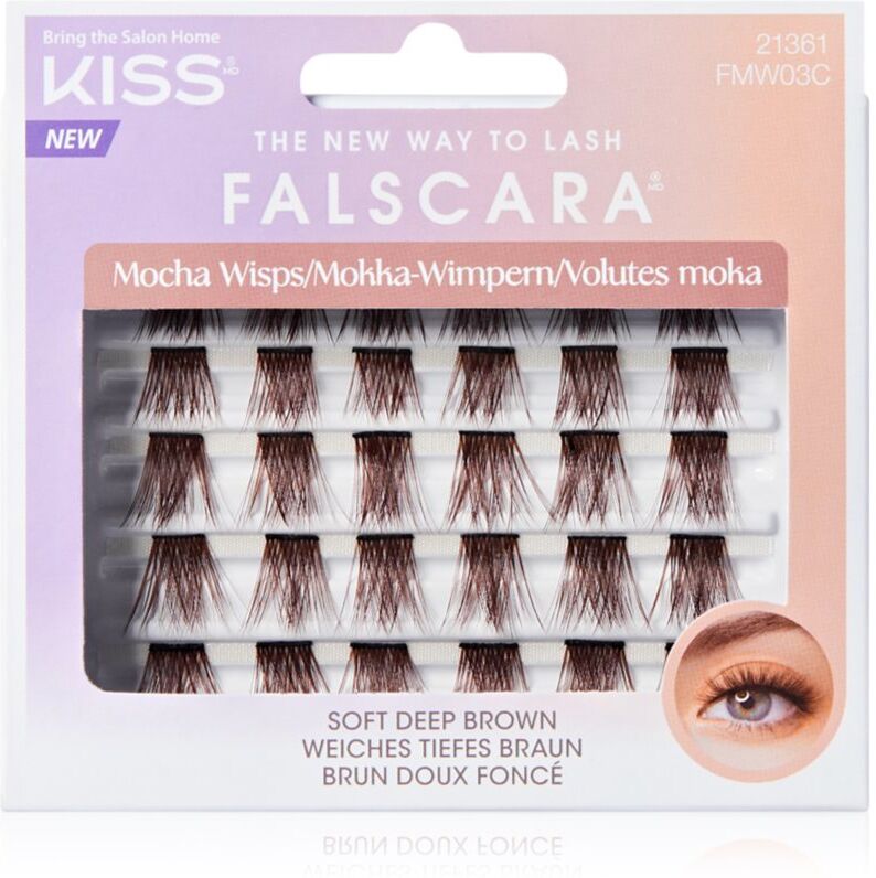 Kiss Falscara Multi Wisps faux-cils en touffe à coller Mocha 24 pcs