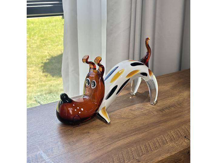 Sculpture de chien en verre, Ornement de luxe en émail coloré, Statue de modèle animal, Décoration de bureau et de salon, Cadeaux nordiques