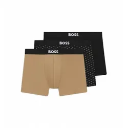 BOSS für Herren. 50549856 Set 3 Boxershorts Boss One beige und schwarz (L), Heimtextilien, Baumwolle