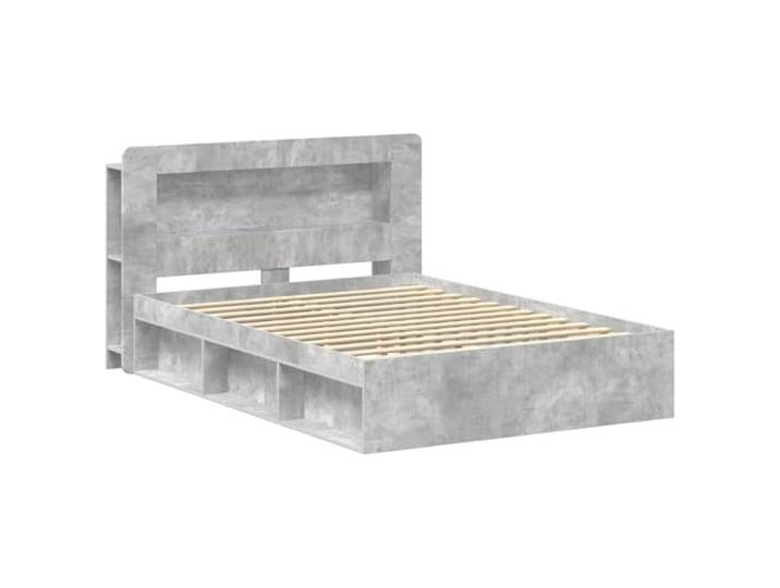 KTHLBRH Bettgestell mit Stauraum, betongrau, 140 x 200 cm Technisches Holz, integrierte Schubladen, feste Latten, Unterstützung 200 kg, einfache Montage