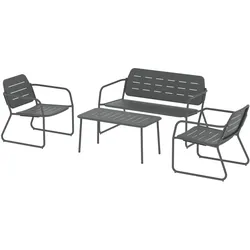 Casa.Pro, Gartenlounge, Gartenmöbelset Andria Stahl 4-tlg. Anthrazitgrau