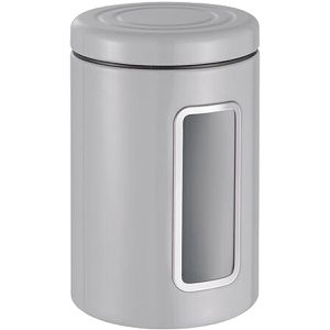 Wesco Vorratsdose Classic Line, aus Metall, 2 Liter, mit Sichtfenster, cool grey, luftdicht