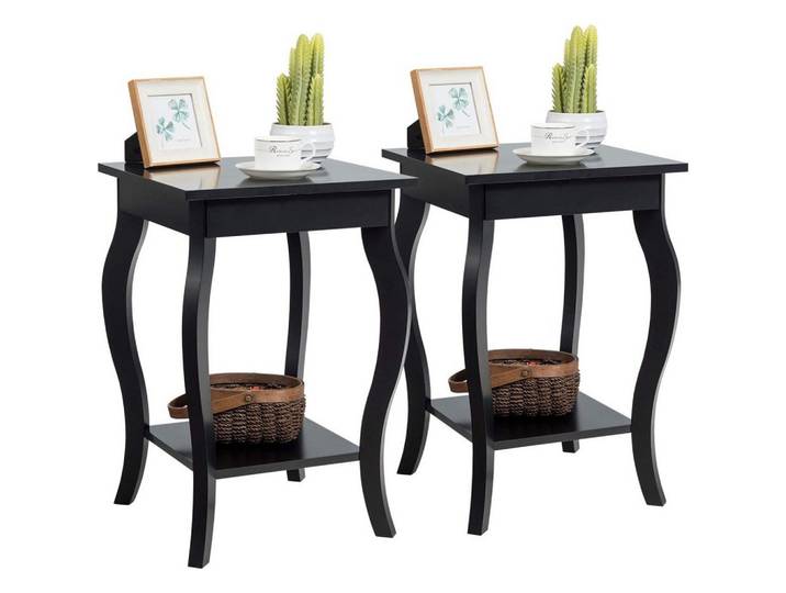 NACHTTISCH 60cm Schwarz(2er-Set)