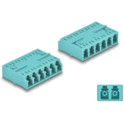 DELOCK LWL Kupplung HD LC Hexaplex Bu zu LC Hexaplex Bu aqua