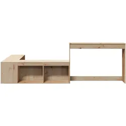 Décoshop26 - L-förmiger Designer-Nachttisch mit Ablagefläche 232 x 122 x 75 cm Kiefernholz DEC033115
