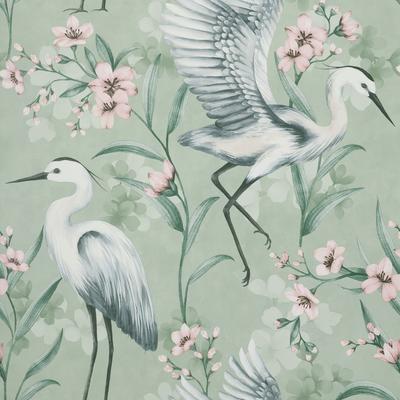 Fine Decor Simonetta Seafoam Heron Wallpaper