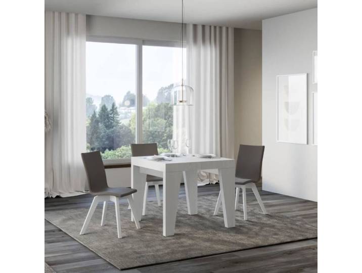 Table NAXY - Naxy - Frêne Blanc - Extensible - 90x90 - 246 cm
