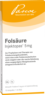 Pascoe pharmazeutische Präparate GmbH FOLSÄURE INJEKTOPAS 5 mg Injektionslösung 10 St 11155763