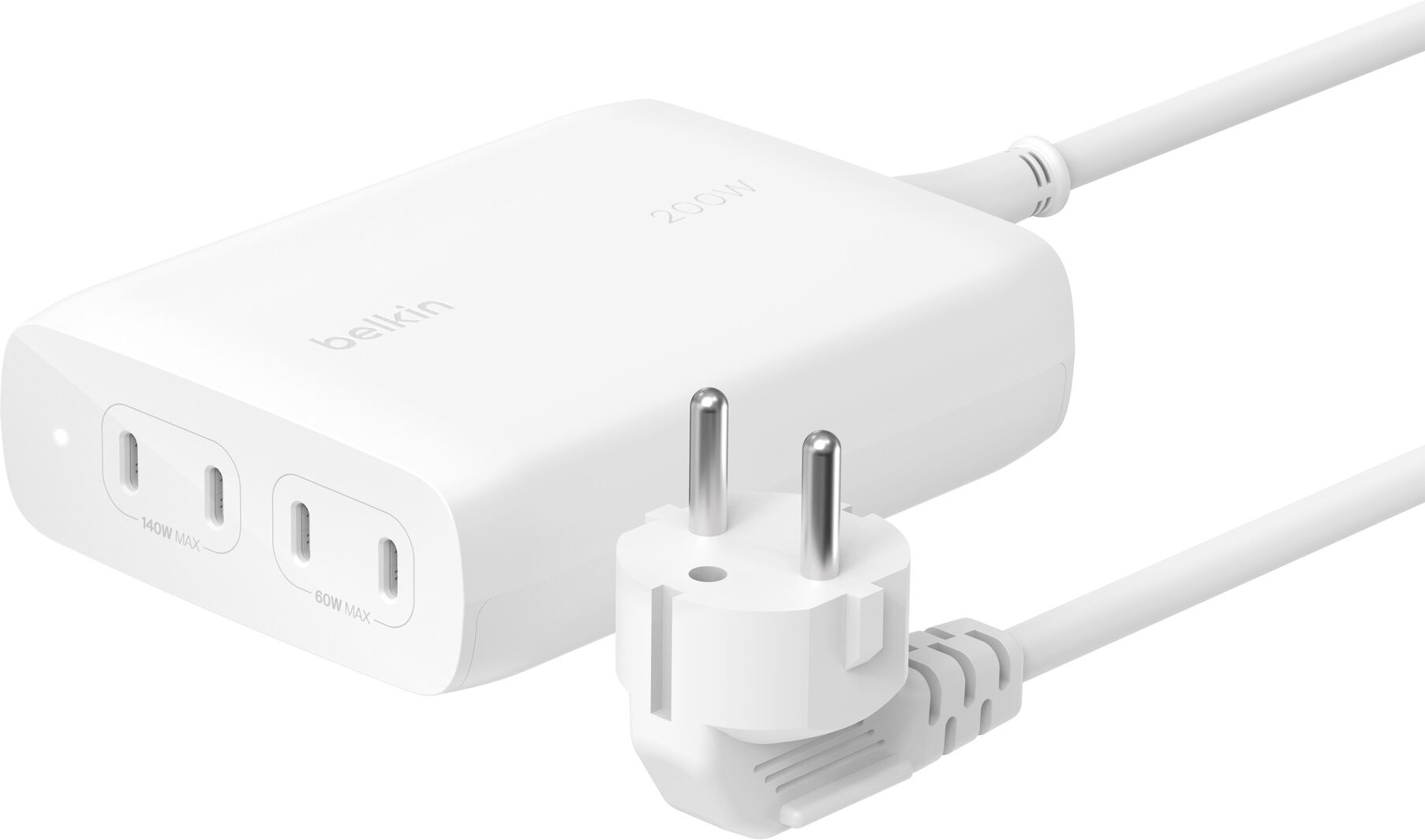 Belkin USB-Ladegerät "BoostCharge PRO 200-W-4-Port-USB-C-GaN-Ladegerät", weiß, B:9,93cm H:15,24cm T:11,3cm, Ladegeräte, USB-Ladegerät