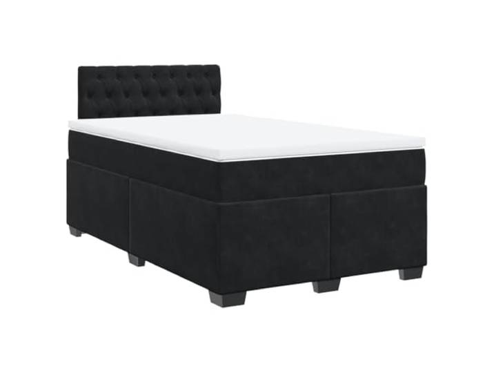 vidaXL Boxspringbett mit Matratze Schwarz 120x190 cm Samt