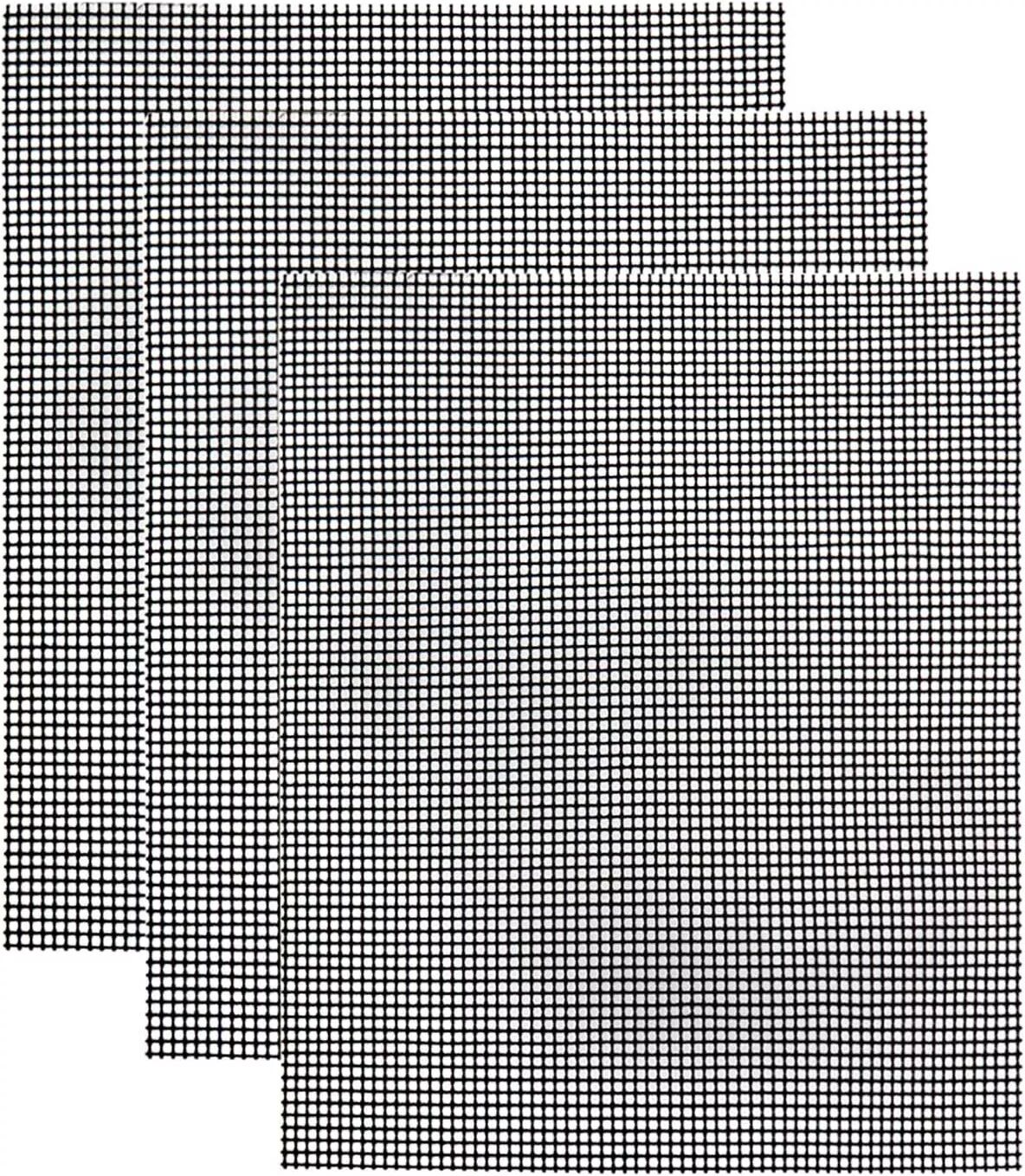 INF Grillnetz Antihaft-Grillmatte (33x40 cm ) Schwarz 3er-Pack