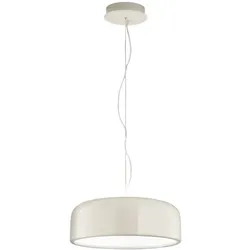 Perenz Pendelleuchte aus cremeweißem, glänzendem Metall mit integrierter, dimmbarer CCT-LED, Durchmesser 48,5 cm, höhenverstellbar bis 318 cm