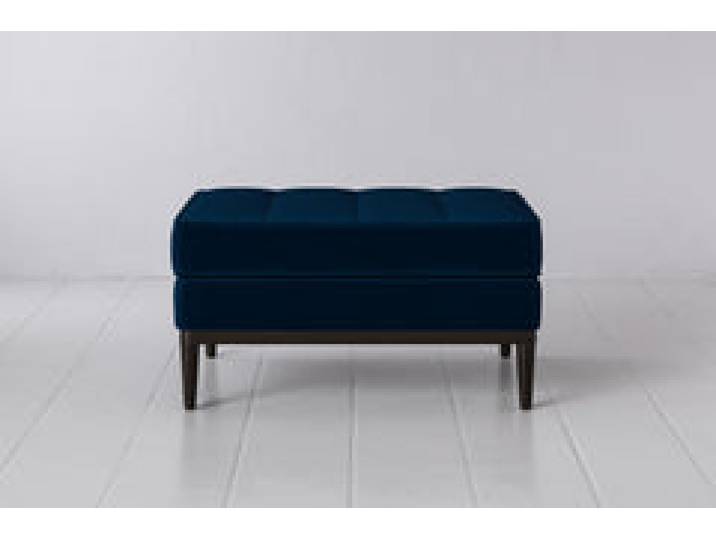 Polsterhocker Model 02, Indigoblau