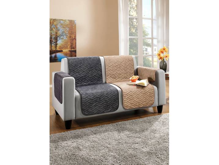 Wohnaccessoires in Wildleder-Optik mit Anti-Rutsch-Rückseite, Braun, Größe 103 (Couchschoner, 100x200 cm)