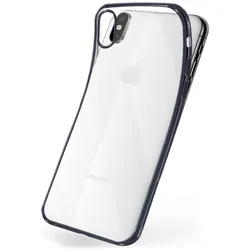 moex Chrome Case für iPhone XS – Handy Bumper mit Chrom Rand – Transparente Hülle