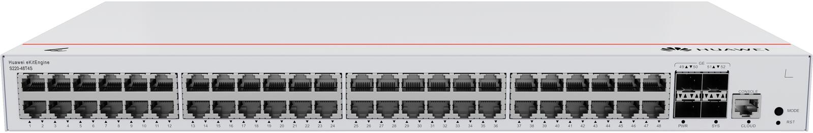 Huawei eKit Switch S220-48P4X 48x 1GbE RJ45 + 4x 10GbE SFP managed L2 98012378