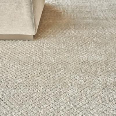 EXQUISITE RUGS Pearl Hand-loomed Bamboo Silk Beige Area Rug.