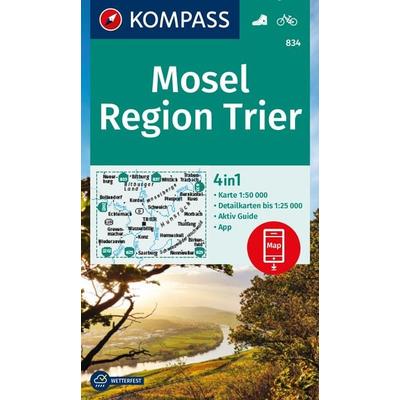 KOMPASS Wanderkarte 834 Mosel, Region Trier 1:50.000, Sonstige von , KOMPASS Freytag & Berndt, 978-3-99121-452-6