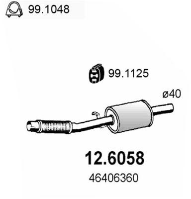ASSO Mittelschalldämpfer 126058 für Fiat