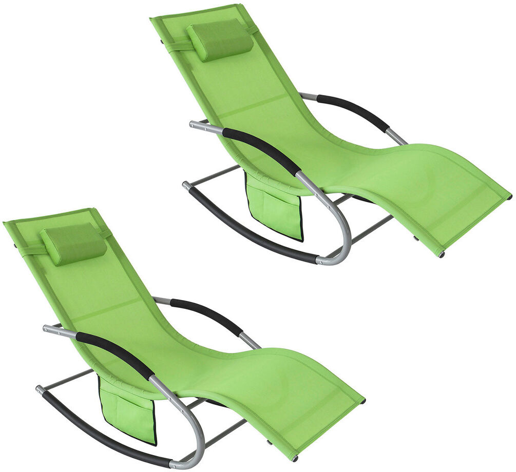 Dakota Fields Flendersen 150 cm Long Reclining Sun Lounger with Cushions Patio Chaise Lounge Green 87cm H X 63cm W X 150cm L