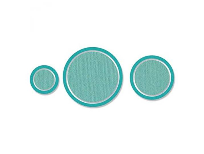 Sizzix Framelits Die Set 6PK Cirkel Frames, Papier, Multicolor, van 3,5 tot 9,8 cm