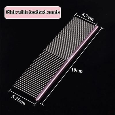Inspired Living Pink Stainless Steel Pet Grooming Comb For Dogs And Cats e