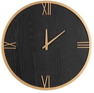 Value Selection 22 Inch Modern Wood And Metal Wall Clock For Minimalist Home Decor black