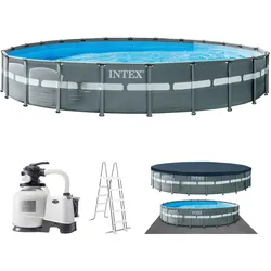 Intex Frame Pool 732 x 132 cm Komplettset | Rundpool mit Zubehör