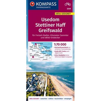 KOMPASS Fahrradkarte 3349 Usedom, Stettiner Haff, Greifswald 1:70.000, Sonstige von , KOMPASS Freytag & Berndt, 978-3-99121-443-4
