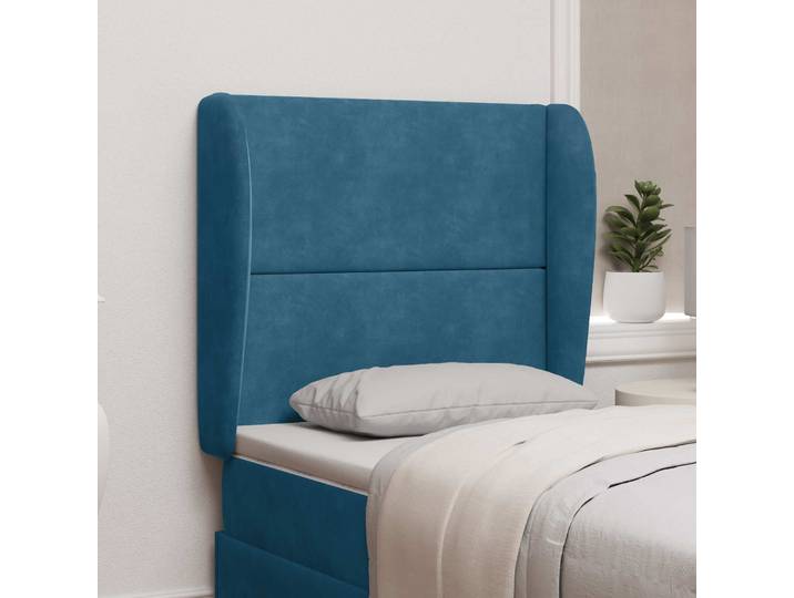 vidaXL Kopfteil Ohr Blau 80 x 23 x 6 cm Samt