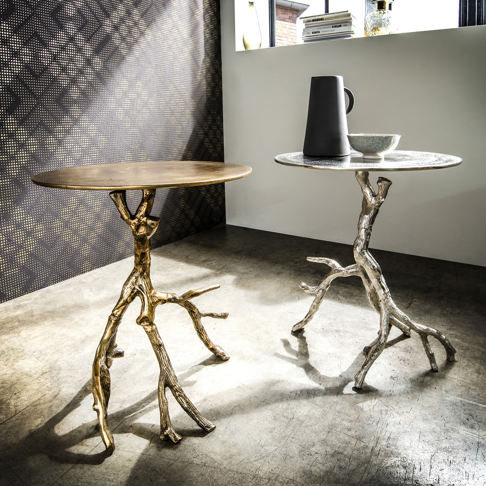 home24 Bijzettafel Siddhi Rond Goud
