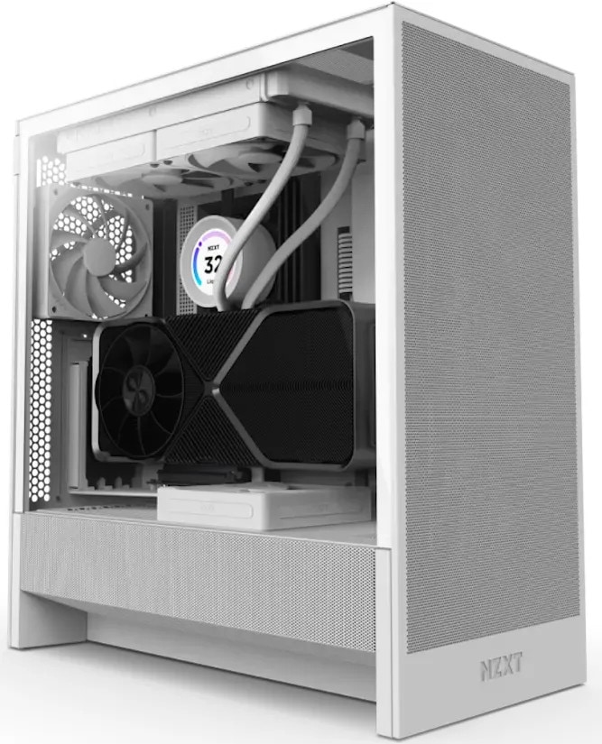 NZXT H5 Flow 2024 Midi Tower ATX Gehäuse weisß mit Sichtfenster CC-H52FW-01