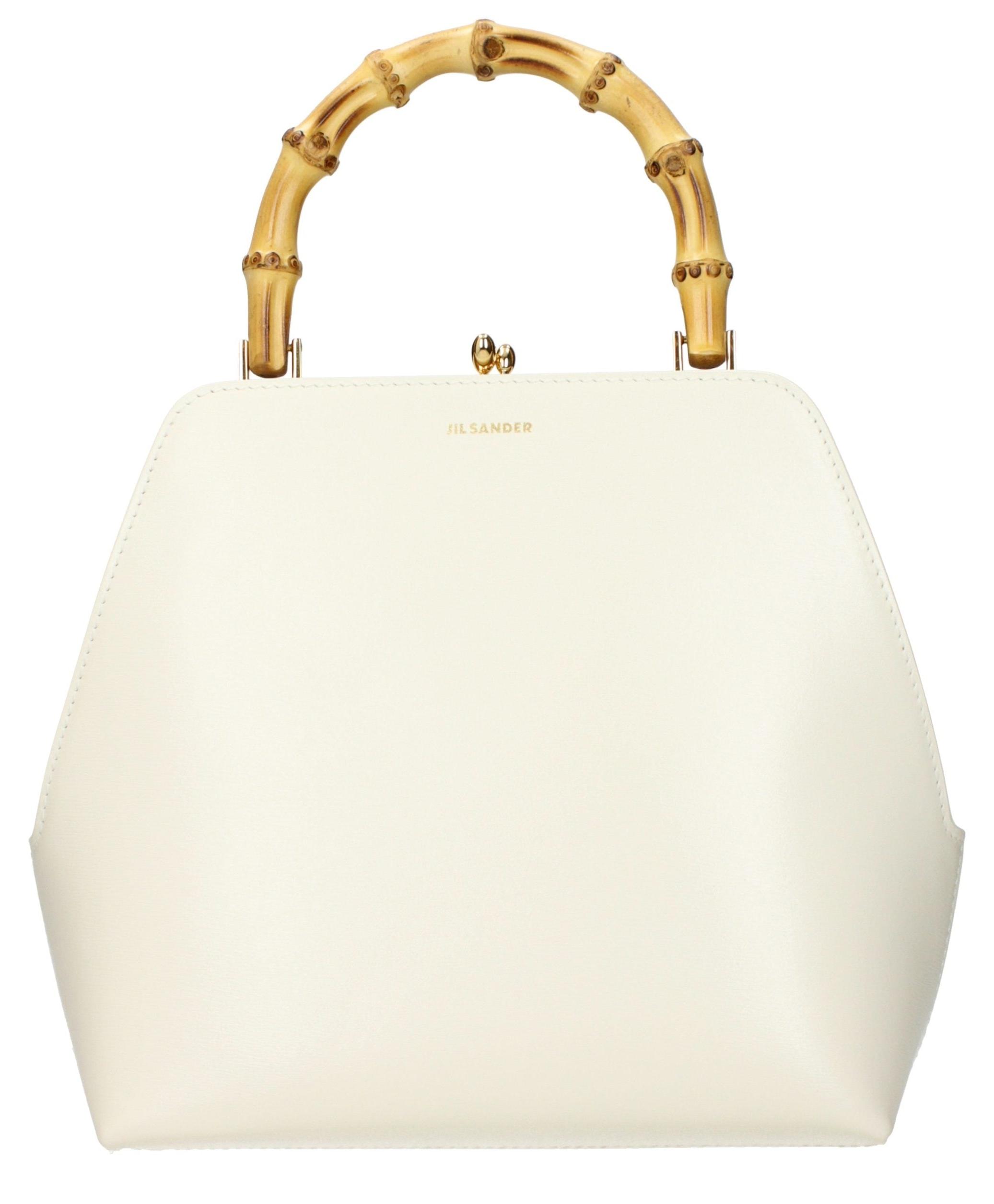 Jil Sander Goji Bamboo Square ecru, Kalbsleder, Bambus