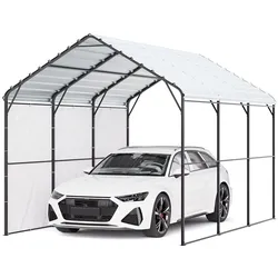 VEVOR Zeltgarage 3x4,5x3,15 m, Garagenzelt, Carport mit verzinktem Stahlrahmen & Dach, Autozelt mit abnehmbaren Seitenwänden, Mehrzweck-Autounterstand für Pickup, Boot, Auto & Traktoren