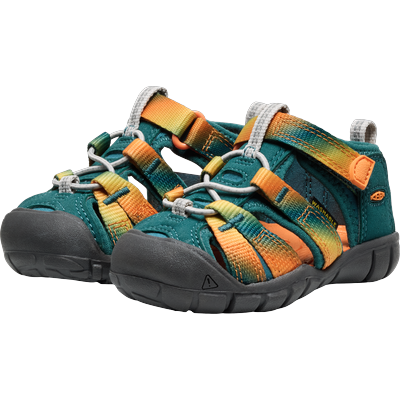 Sandale KEEN "SEACAMP II CNX", Mädchen, Gr. 19, bunt (ombre medite), Synthetik, Schuhe Sandale