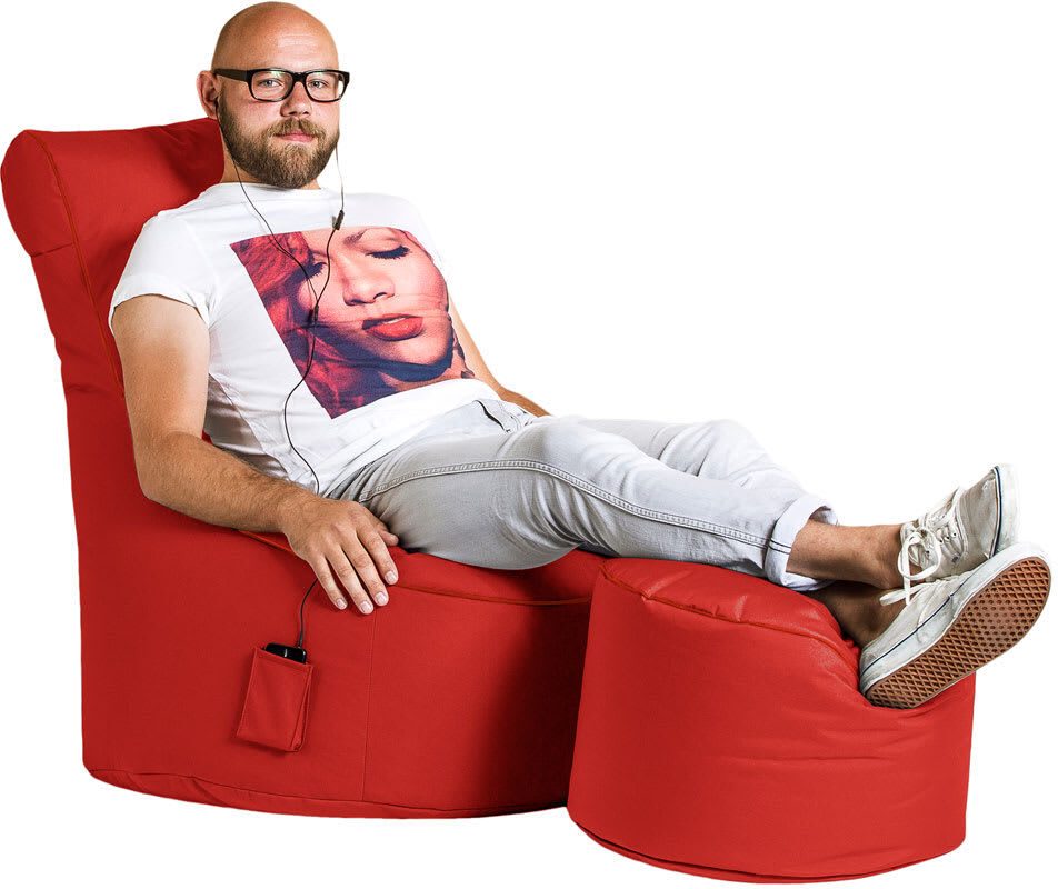 Sitting Point Repose Pieds DotCom Swing Rouge Rouge 50x30x50cm
