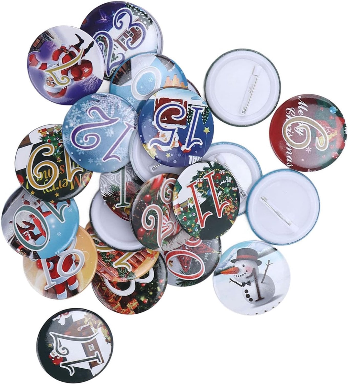 24-delige Kerst Adventskalender met Decoratieve Knoppen voor DIY Craft en Kerstmis Countdown