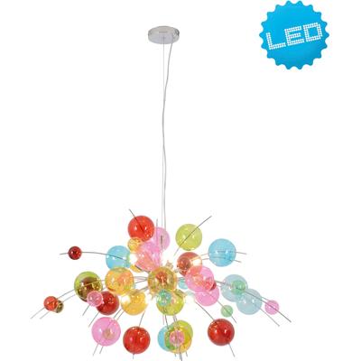 NÄVE Pendelleuchte "Explosion", bunt, 10, Ø 98cm H: 150cm, 1 Stk., Leuchten, bunte Glaskugeln in 2 Größen, exkl. 10 x G9, H: ca. 150cm, D: 98cm, Pendelleuchte