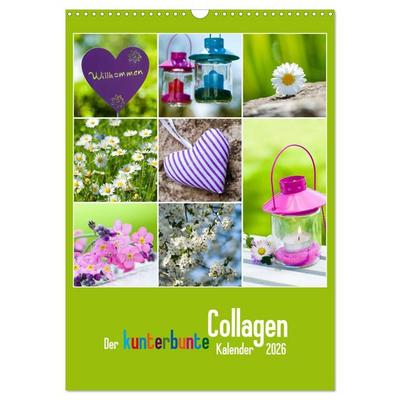 Der kunterbunte Collagen Kalender (Wandkalender 2026 DIN A3 hoch), CALVENDO Monatskalender