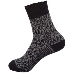 Norweger Sterne Socke - Schwarz/Grau 44-46